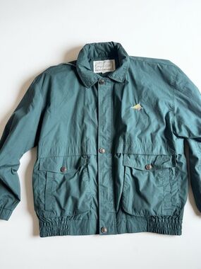 Vintage Teal Jacket Mens Large Minimal Clean Aesthetic Streetwear